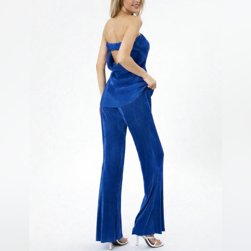 Chic Royal Blue Women's Pant and Top Co-ord set